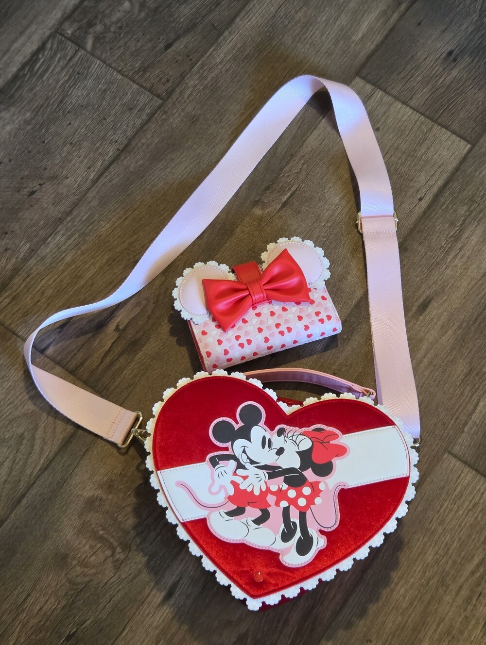 Loungefly Mickey And Minnie Valentine's  Chocolate Heart Box Crossbody